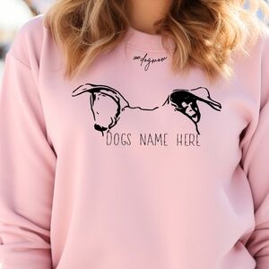 Dog mom life, custom dog ears with name sweatshirt